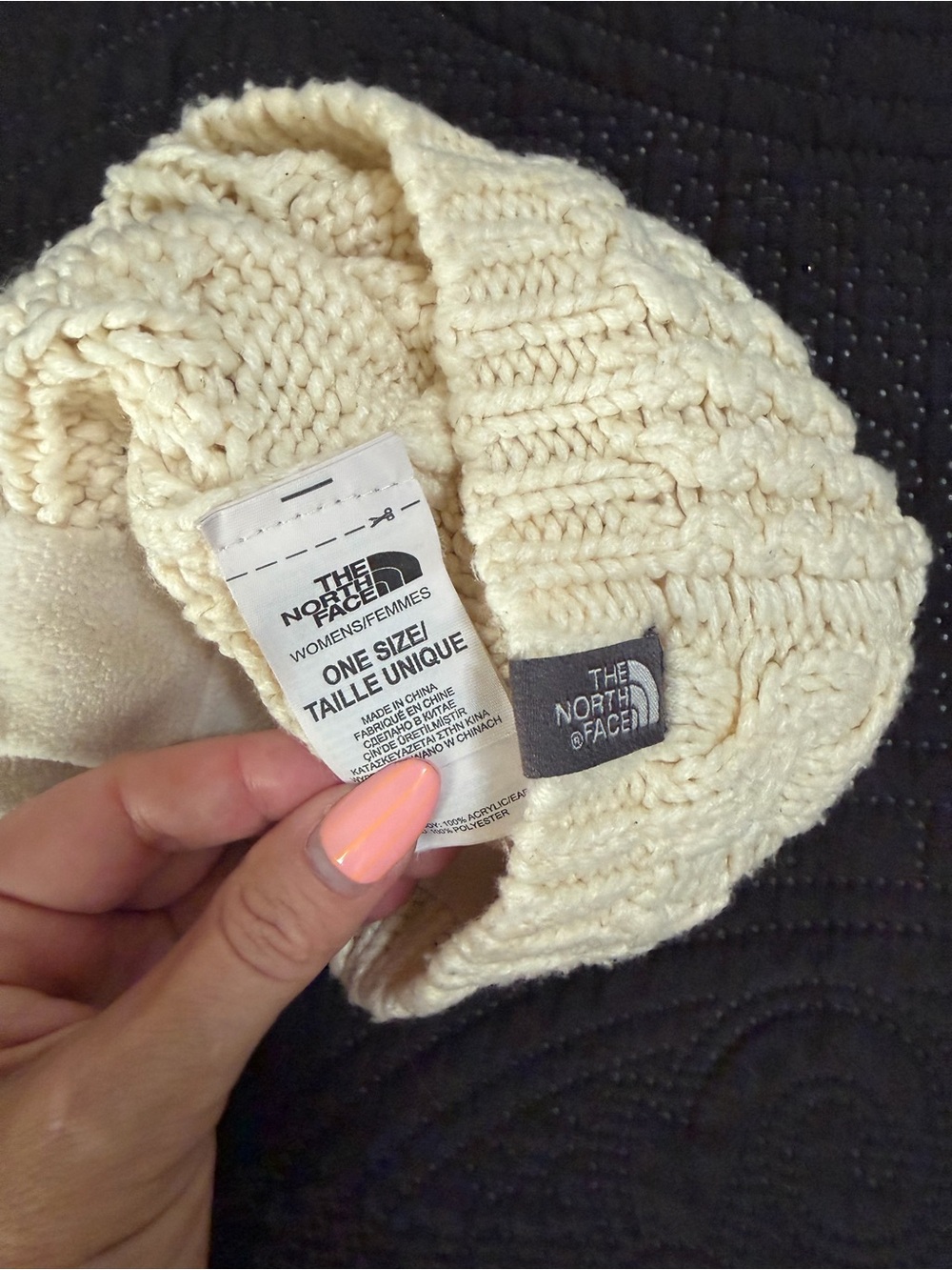 The North Face Cream Knit Beanie - Picture 3 of 3